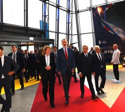 Su Majestad el Rey a su llegada al Estadio “Veltins-Arena”